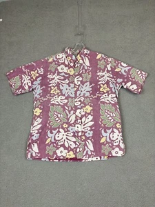 Reyn Spooner Large Floral Classic Regular Hawaiian shirt Button tiki Maroon - Picture 1 of 7
