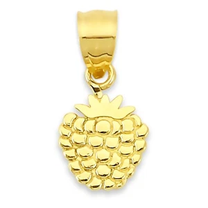 Solid 10k Gold Raspberry Pendant- Summertime Cute Jewelry Gifts - Picture 1 of 6