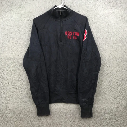 '47 Sweater Adult Small Blue MLB Boston Red Sox 1/4 Zip Pullover Mens 30890 Cover