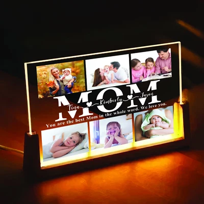 Personalized Mother's Day Photo Frame – Custom Acrylic Plaque with Light for Mom - Image 1 of 4