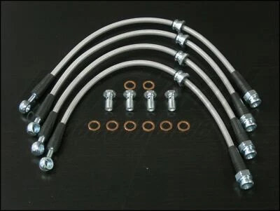 Líneas de freno trenzadas de acero inoxidable Techna-Fit 98-02 discos traseros Ford Escort ZX2 Foto 1 de 4