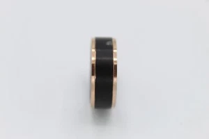 Copper & Black Band Ring | 8mm Band | Stainless Steel | Costume Jewellery U 1/2 - Picture 1 of 5