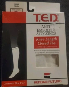 T.E.D. Kendall-Futuro Anti-Embolism Stockings Knee High 18mmHg Compression SMALL - Picture 1 of 4