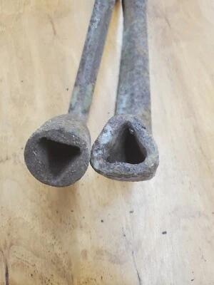 Lot of  2 Antique Wood / Coal Stove Handles Lifters Grate Shakers etc..  - Image 1 of 4