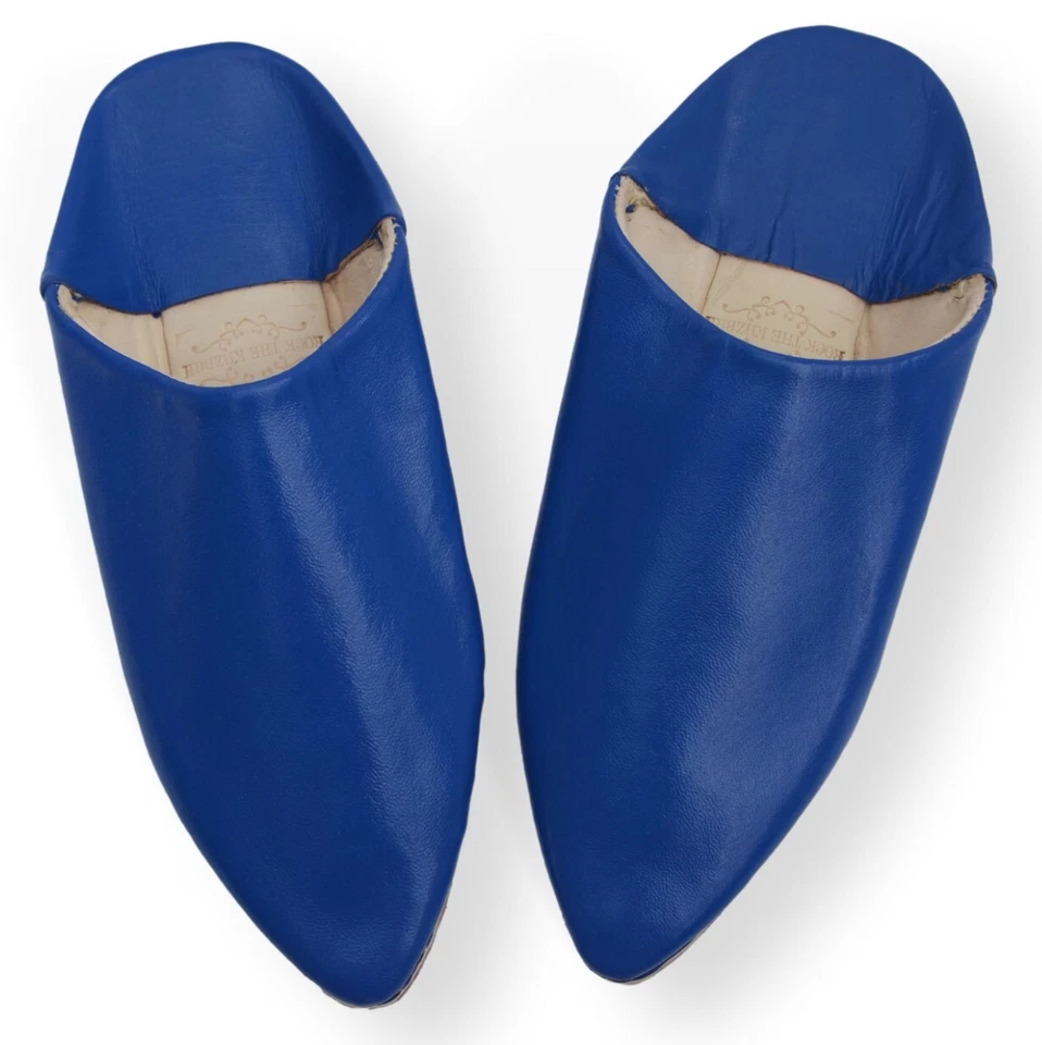 SAPATOS BABOUCHE PONTUDOS FEMININOS DE COURO MARROQUINO CHINELOS MULES SLIDES *SOLAS DURAS* - Imagem 1 de 1