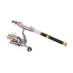Telescopic Fishing Rod and Reel Combo Full Kit Reel Gear Organizer L4B9 - Picture 1 of 12