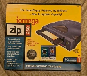 NOWY iomega zip 250MB Parallel Port Zip Drive - do komputerów PC, notebooków i laptopów - Zdjęcie 1 z 6