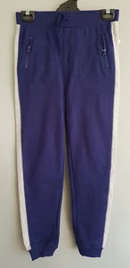 BNWT Boys Sz 8 MIX Slim Blue Grey Stripe Fleece Zip Pocket Cuffs Track Pants - Bild 1 von 2