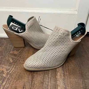 DV By Dolce Vita Taupe Perforated Heeled Kenli Mules Size 11 - Picture 1 of 16