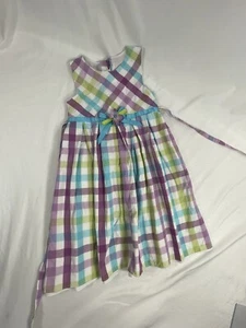Sophie Rose Girl's Dress Size 6x Purple Blue Plaid Spring - Picture 1 of 6