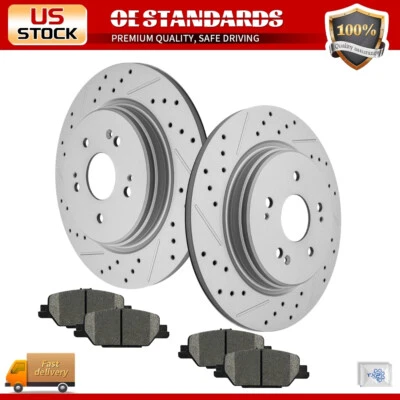 Rear Disc Rotors Ceramic Brake Pads for 2017 2018 - 2022 Honda CR-V - Image 1 of 4