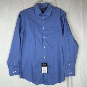 Chaps Button Down Shirt Boys 16 Blue Long Sleeve Collared Cotton Solid Youth New - Picture 1 of 9