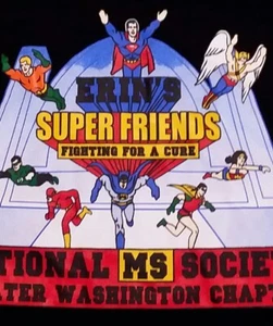 vintage Justice League fight MS t shirt Superman Batman Robin Wonder Woman Flash - Picture 1 of 5