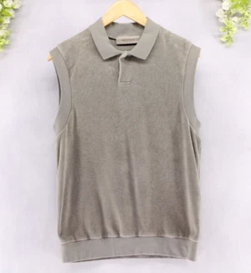 Fear Of God Essentials Women's Velour Sleeveless Polo Top Oak Size M - Picture 1 of 8