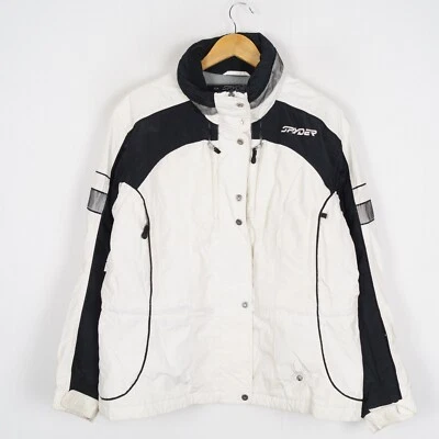 Chaqueta para mujer SPYDER talla XL UK16 cuello alto blanca cremallera completa aislada s12668 Foto 1 de 4