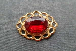 Broche vintage de la URSS en dorado con una marca - Imagen 1 de 12
