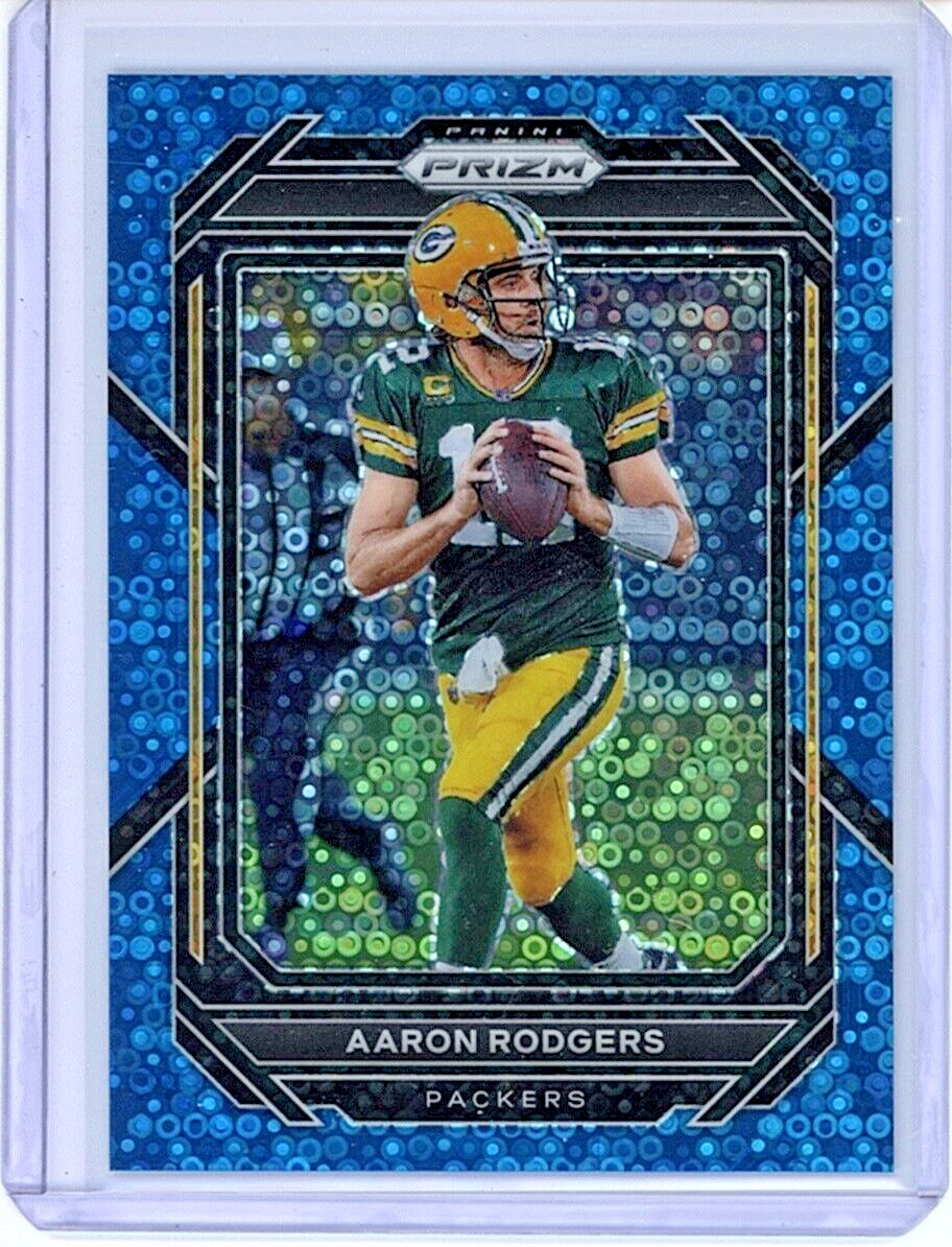 2022 Panini Prizm AARON RODGERS NO HUDDLE BLUE #103 /79 Packers Jets