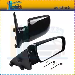 Pair Side Black View Manual Fold Mirrors For 1988-1998 GMC Chevy Pickup Truck - Picture 1 of 7