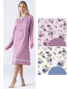 Karelpiu' Women's Warm Cotton Jersey Nightgown KY7007 - Picture 1 of 1