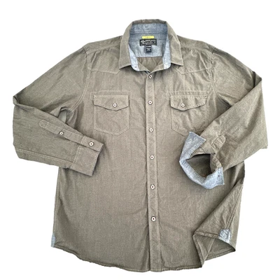 American Rag Cie Shirt Slim Fit Men’s XL Gray Blue Long Sleeve Button Up Western - Image 1 of 4