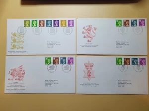 1991 Inglaterra Escocia Gales Irlanda del Norte conjunto de 4 Regional FDCS #3337 - Imagen 1 de 1