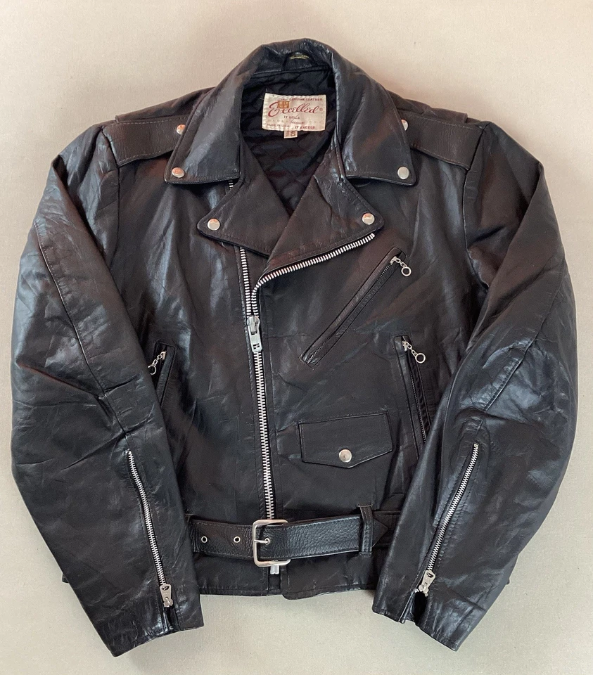 Vintage Excelled Leather Biker Jacket Motorcycle Jacket Made in USA Size 40 - Image 1 of 4