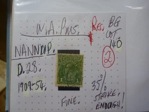 WEST AUSTRALIA POSTMARK ON GEORGE V STAMP- NANNUP D.28 ON 1d GREEN - Picture 1 of 1