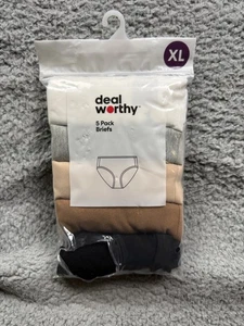 Deal Worthy Slip Donna XL Confezione da 5 Intimo Multicolore Neutro Nero Grigio Bianco - Foto 1 di 3