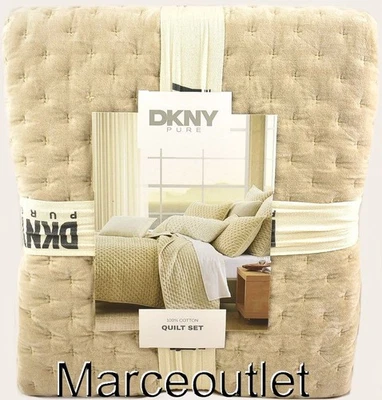 Juego de edredón y fundas de almohada DKNY de terciopelo acolchado puro COMPLETO/QUEEN abedul Foto 1 de 4