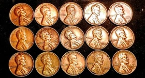 Fifteen 1953 D Wheat Pennies Brilliant Condition - Picture 1 of 2