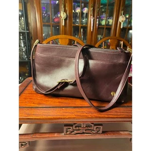 Etienne Aigner Brown Leather Crossbody Bag Purse Adj strap pockets 11x5 GUC - Picture 1 of 15