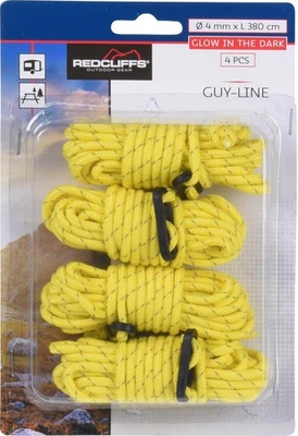 REDCLIFFS 1,99 Euro pro Stück Leuchtendes Zeltseil Set 4x 3,8m Ø4mm - Glow in the Dark