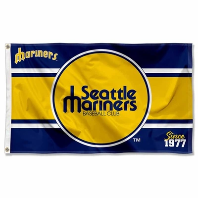 Seattle Mariners Retro Vintage Throwback Banner Flag - Image 1 of 4