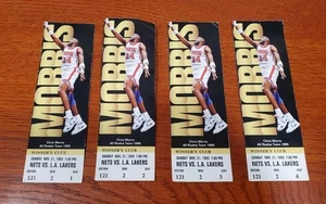 NJ Nets 105 VS LA Lakers 102 (Nov 21, 1993) Chris Morris Ticket Stub Lot Of 4 - Picture 1 of 2