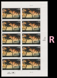 US C143 Airmail Hagåtña Bay Guam 90c plate block 10 R MNH 2007 - Picture 1 of 1