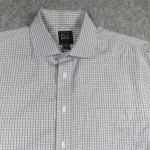 Jos A Bank Hemd Herren Small 15 34 Grau Graph Check Travelers Collection Modern - Bild 1 von 10