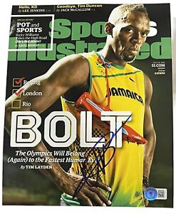 Usain Bolt Signed 8x10 Photo Olympic Gold Jamaica Sports Illustrated Beckett