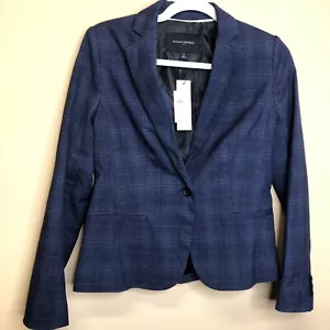 Blazer Banana Republic Factory Azul a Cuadros Talla 0 Nuevo con Etiquetas - Imagen 1 de 6