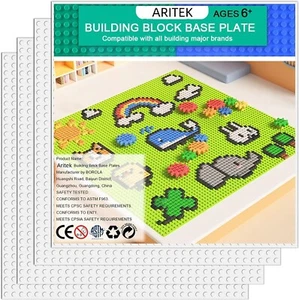 4 White 10"x10" building Baseplates 32x32 Base Plates Compatible Classic Bricks - Picture 1 of 9