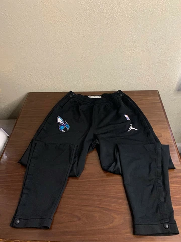 NBA Charlotte Hornets Basketball Side Snap Warm-Up Pants Black Jordan Large-Tall Cover