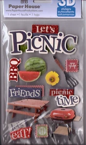 Paper House 3-D~VAMOS PICNIC~juego de pegatinas levantadas~BNIP~¡Bonito! ¡ENVÍO RÁPIDO!! - Imagen 1 de 1