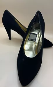 Zapatos de salón para mujer Nina de terciopelo negro con puntas talla 10 - Imagen 1 de 6
