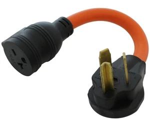 Adaptador 30A NEMA 10-30P a 20A NEMA 6-20R con interruptor de 20 amperios de AC WORKS® - Imagen 1 de 7