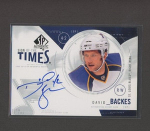 2009-10 SP Authentic Sign of the Times Autograph #STDB David Backes