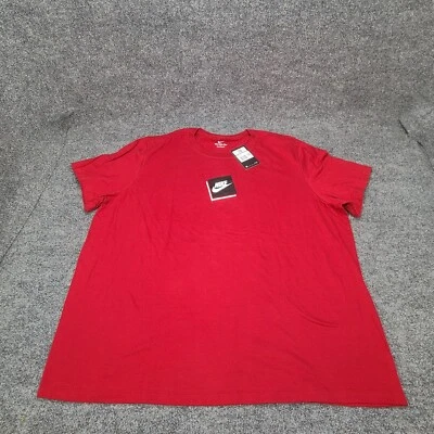 Nike Shirt Mens 3XL XXXL Red Crimson Black Box Lightweight Cotton New Tee 2551 - Image 1 of 4