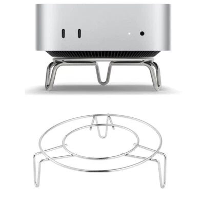 Stainless Steel Metal Desktop Bracket Stand Fit for Mac mini M4/M4 Pro 2024 Host - Image 1 of 4