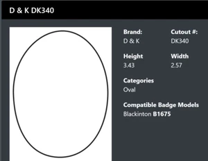 D&K 211D CUTOUT DK340 Duty Recessed Badge & ID CASE LEATHER OVAL B1675 - Picture 1 of 5