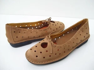 WHIM MILLA LADIES LEATHER FLAT FLATS CASUAL WORK DRESS SHOES TAN SIZE 10 - Picture 1 of 9
