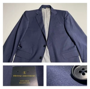 NEW NWT Brooks Brothers Regent Explorer Blue Stretch Wool Jacket Blazer 38S* - Picture 1 of 20