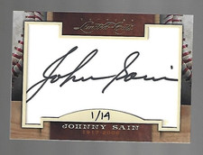Johnny Sain 2011 Donruss Limited Cuts Auto 1/14 ⚾